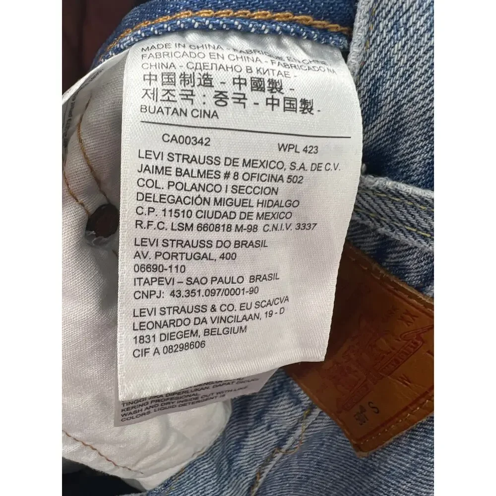 Levi's Jeans Mens‎ 501 S Skinny High Rise Distressed Denim Blue Jeans